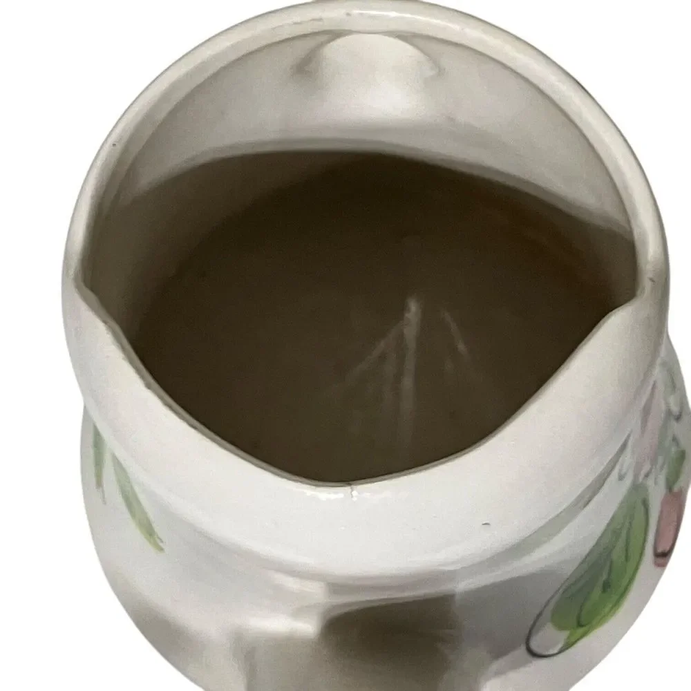 Vintage Italian Planter Watering Can Flower Pot Hand Painted Floral‎